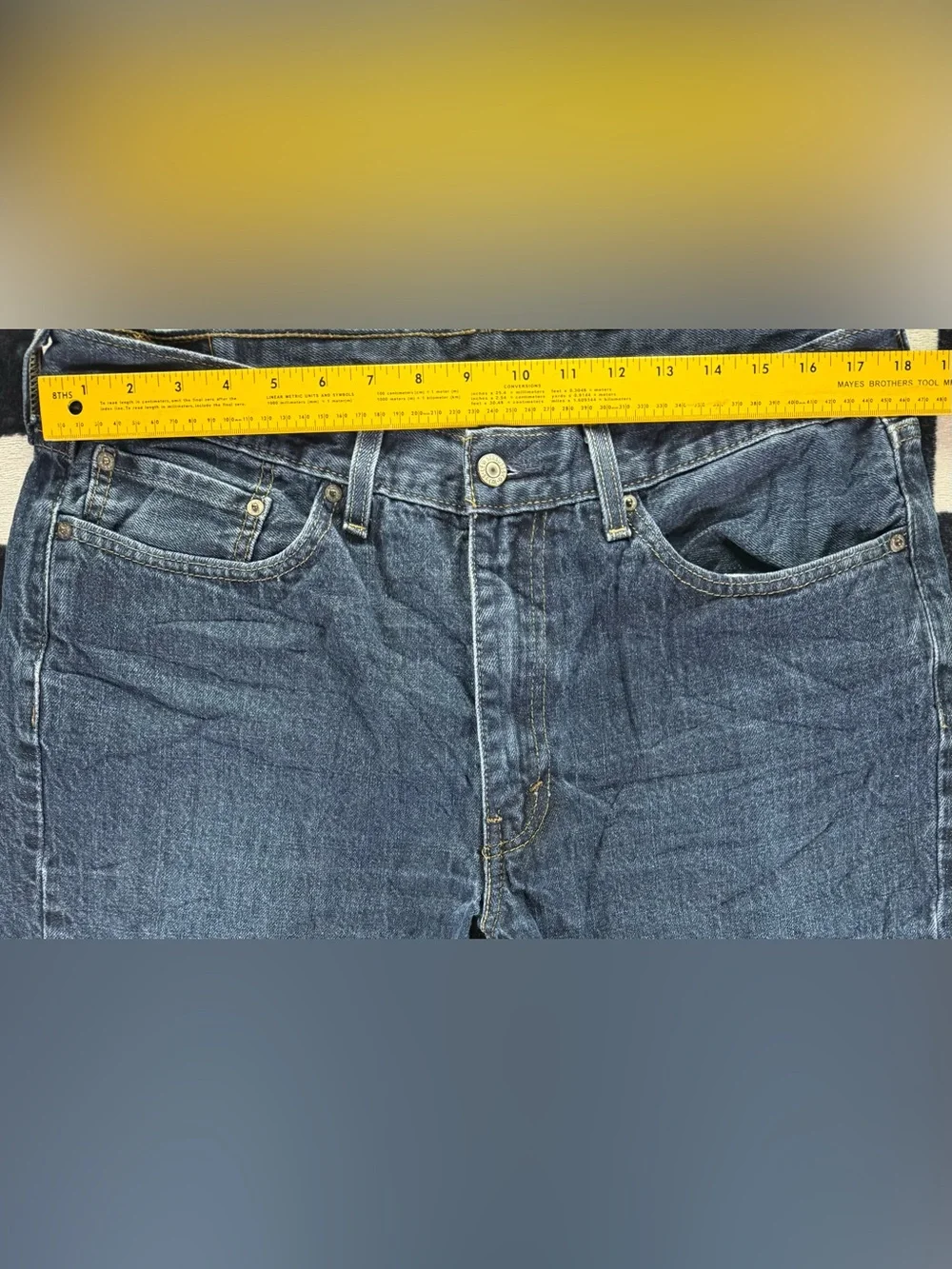 Levi's 514 Jeans Men's 36x30 Dark Wash Denim Blue Distress Y2K Grunge Alt